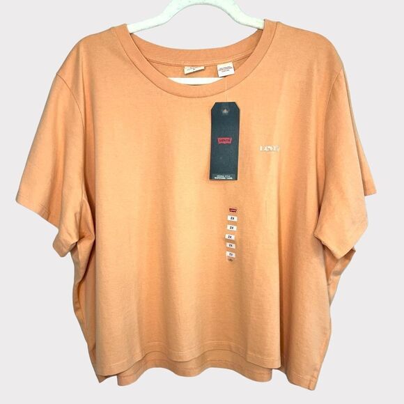 Levi's Women’s Plus Size Peach Bloom Trendy Jordie Cropped T-Shirt Size 2X - Picture 3 of 8